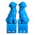 Mid-Century Vintage Turquoise Blue Foo Dogs. Matching Pair For Sale