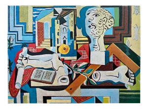 Pablo Picasso Vintage 1969 Modernist Lithograph Print "The Studio With Plaster Head " 1925