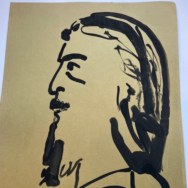 Contemporary Contemporary Original E.J.Hartmann Abstract Male Portrait Painting Signed For Sale - Image 3 of 4