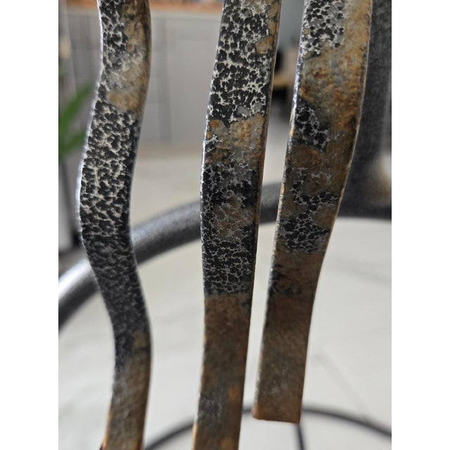 He/She Sculptural Postmodern Metal Bistro Set – Attributed to Rockledge Studios (Unsigned) For Sale - Image 12 of 14