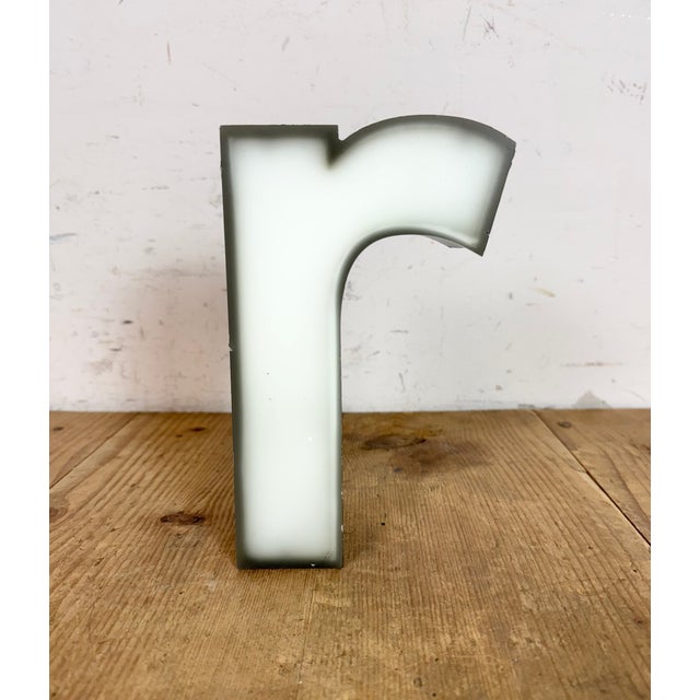 Vintage Grey Illuminated Letter R, 1970s For Sale - Image 10 of 11