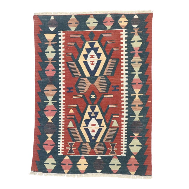 Vintage Persian Shiraz Kilim Rug - 03'00 X 04'01 For Sale
