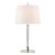 Thomas O'Brien for Visual Comfort Signature Lyra Large Table Lamp in Polished Nickel & Crystal with Linen Shade For Sale