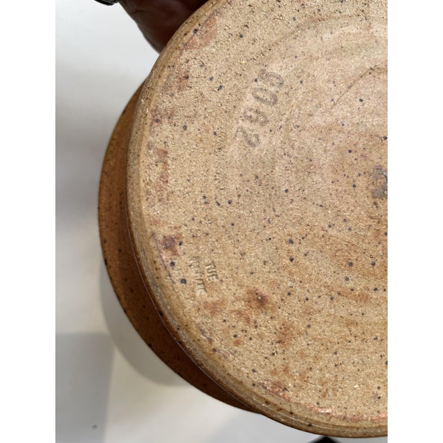 Danish Modern Stoneware Bowl with Spiral Glaze by Tue Poulsen, 1970s For Sale - Image 6 of 10
