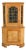 Danish Modern Mid Century Corner Cabinet W Leaded Glass For Sale