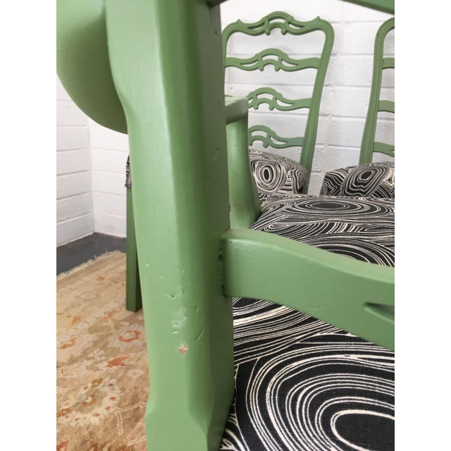 Green Chippendale Black Geode Upholstered Dining Chairs Set Of 6