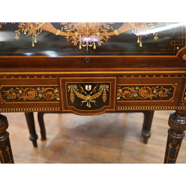 Antique Italian Cylinder Desk, 1880 For Sale - Image 4 of 18
