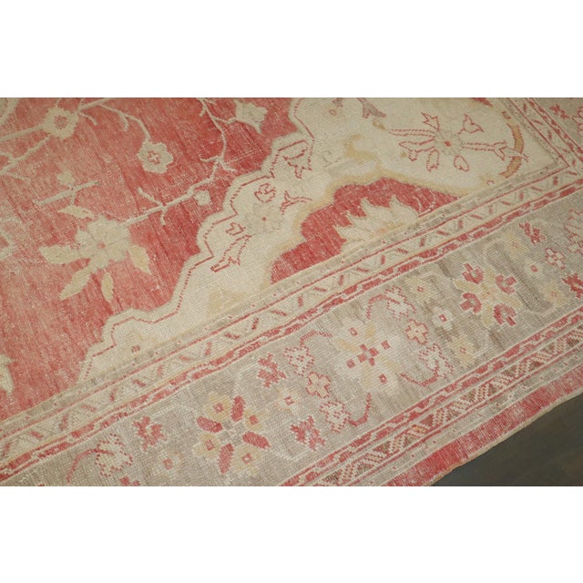 Red Red Ivory Medallion Oversize Antique Turkish Oushak Carpet - 11'4" x 16'6" For Sale - Image 8 of 16