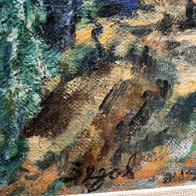 Original painting on artist board Signed lower left 16 x 20 Overall size with vintage frame is 24 x 28