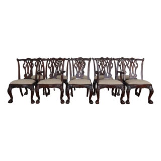 Vintage Henredon Carved Dining Chairs (Set of 10) For Sale