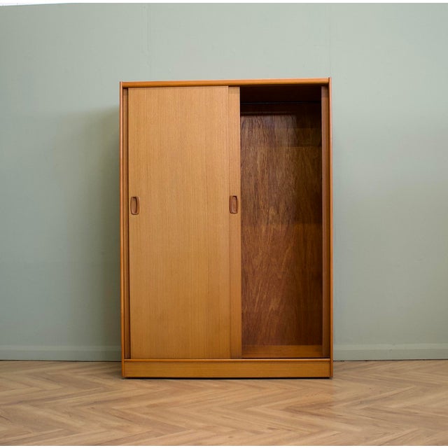 Brown Teak Double Sliding Door Wardrobe from Austinsuite, 1960s For Sale - Image 8 of 11