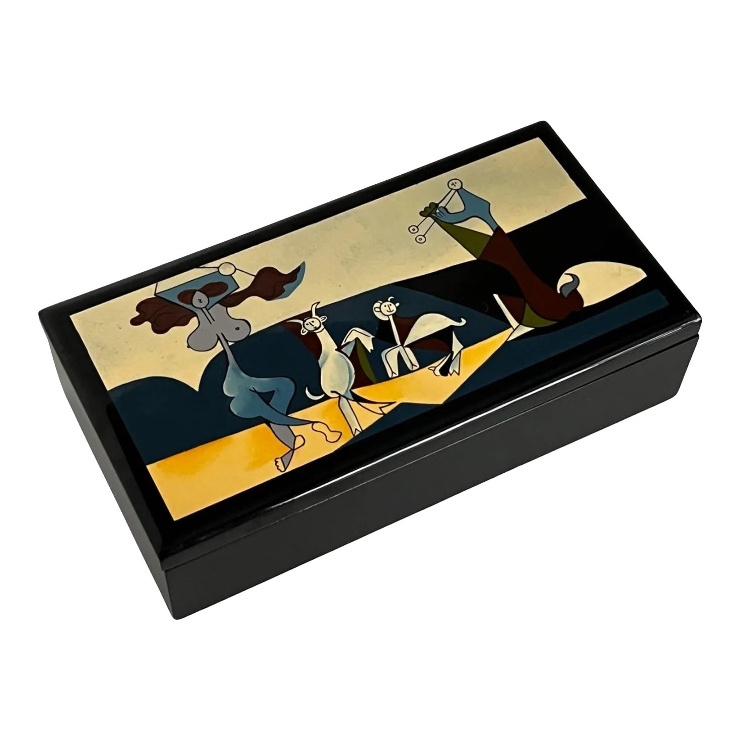 MCM Picasso ‘Joy of Life’ Lacquered Box – Abstract Cubist Design | Chairish