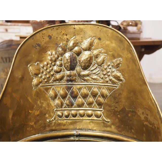 Brass 19th Century French Polished Brass Ceremonial Wine Harvest Hotte For Sale - Image 8 of 12
