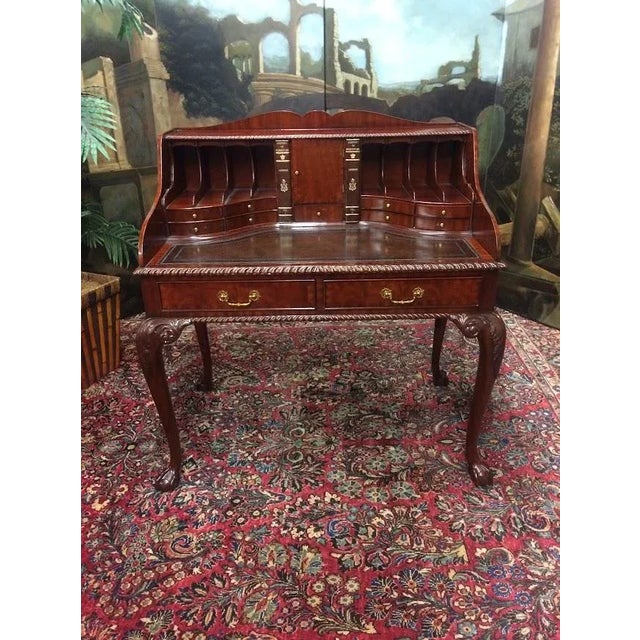 Traditional Vintage Mahogany Secretary Desk, Open Secretary Desk For Sale - Image 3 of 13