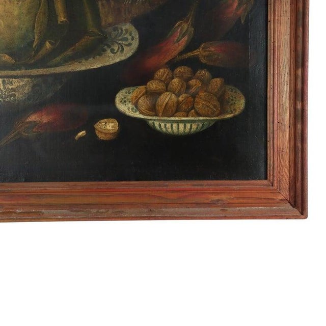 Antique Dutch Oil On Canvas Still Life Painting Unsigned 18thC Measures - 30 1/2" x 42 3/8" x 30 3/8" An 18th-century...