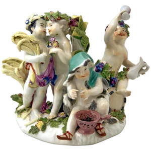 The Four Seasons Cherubs Figurine Group the by Kaendler for Meissen, 1750s