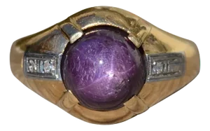 The Veda: Gentleman's Vintage 14K Ruby and Diamond Cocktail Ring