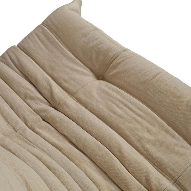 Togo 3-Seater Sofa in Cream Fabric By Michel Ducaroy for Ligne Roset For Sale - Image 6 of 17
