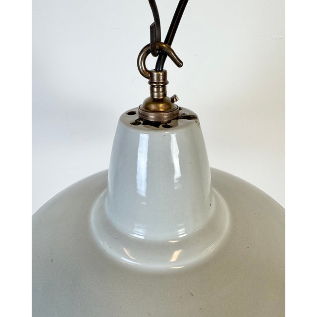Metal Industrial Grey Enamel Pendant Lamp from Thorlux, 1960s For Sale - Image 7 of 18