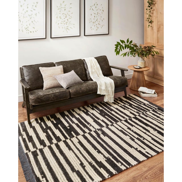2020s Chris Loves Julia x Loloi Alice Rug Cream / Charcoal Graphic 2'-7" x 8'-0" Runner Rug For Sale - Image 5 of 5