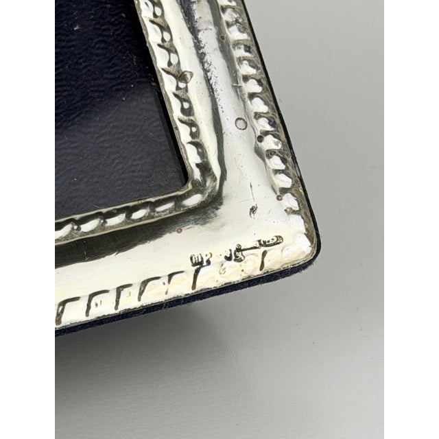 Silver Vintage Italian Sterling Silver Photo Frame with Classic Beaded Border, 1950s For Sale - Image 8 of 13