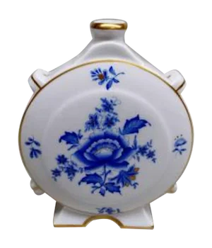 Antique Herend Porcelain Floral Flask Vase