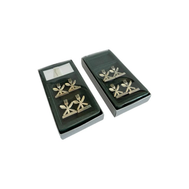 Vintage Silver Plated Placecard Holders - Set of 8 For Sale - Image 9 of 9
