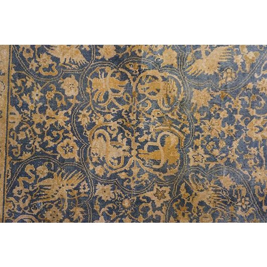 Early 19th Century 1830s Antique Blue Navy Tribal Geometric Antique Knotted Wool Persian Bakhtiari Rug For Sale - Image 5 of 10