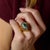 This impressive vintage emerald and diamond ring is a powerful expression of 1970s luxury, defined by confident scale,...