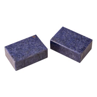 Vintage Italian Sodalite Stone Boxes, 1960s, Set of 2 For Sale