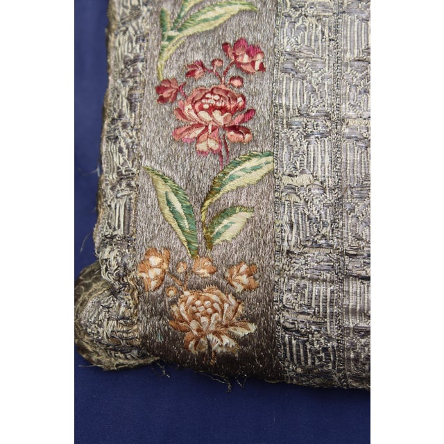 18th Century Antique European Silk Pillow For Sale - Image 4 of 5