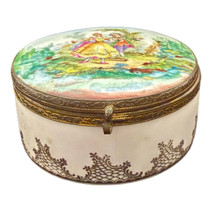 Antique Victorian Era Porcelain German Trinket Box