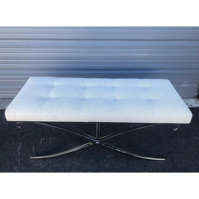 White Vintage Hollywood Regency Bench For Sale - Image 8 of 8