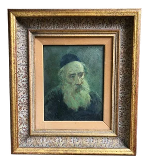Vintage Oil Portrait of a Rabbi C.1920s