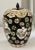 Vintage Chinese Famille Noire porcelain ginger jar with lid, c 1920-30s. Impressive ovoid shape jar hand painted with...