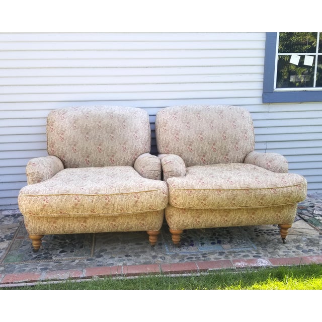 Vintage Lee Industries English Country House Arm Chairs and Ottoman