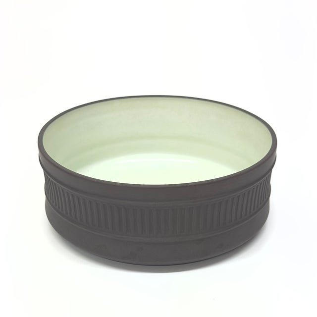 Pink Muted Green & Pink Eclectic Serving Bowl Curation - Group of 6 For Sale - Image 8 of 12