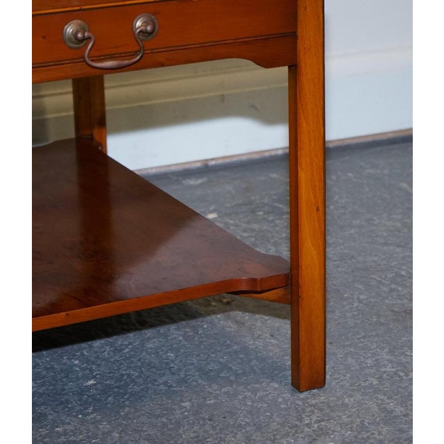 Brown Vintage Bevan Funnell Yew Wood Two Tiered Side Lamp Tables, Set of 2 For Sale - Image 8 of 13