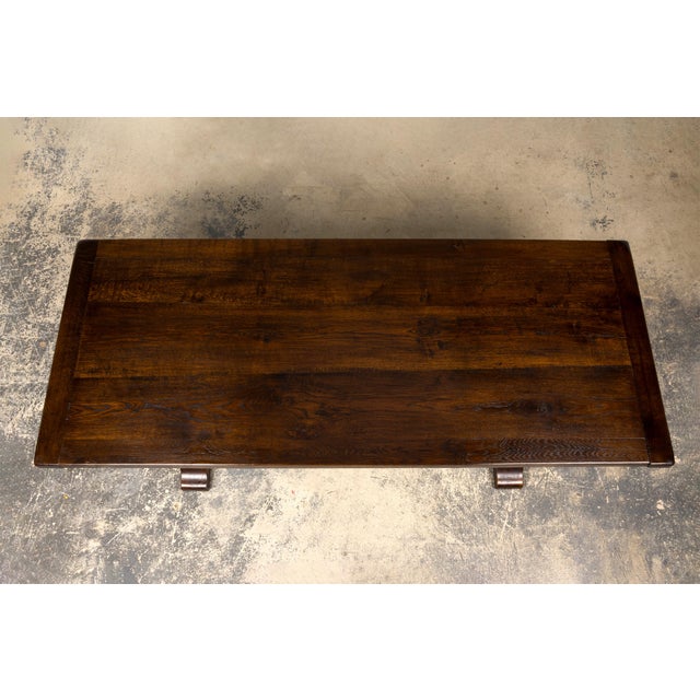 Antique French Oak Monastery Trestle Dining Table For Sale - Image 4 of 18