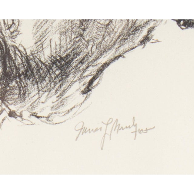 1960s 1965 Charcoal Portrait Drawing by James L. Bruch For Sale - Image 5 of 6