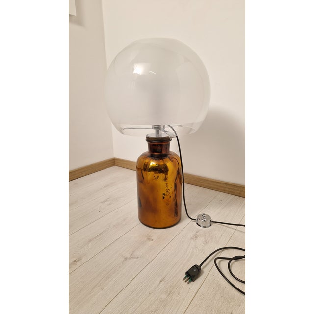 Vintage Porcino Table Lamp with Large Glass Base by Luigi Caccia Dominioni for Azucena, 1950s For Sale - Image 7 of 17