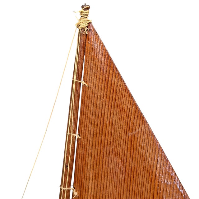 Early 20th Century 20th Century American Folk Art Carved Wood Sailboat For Sale - Image 5 of 13