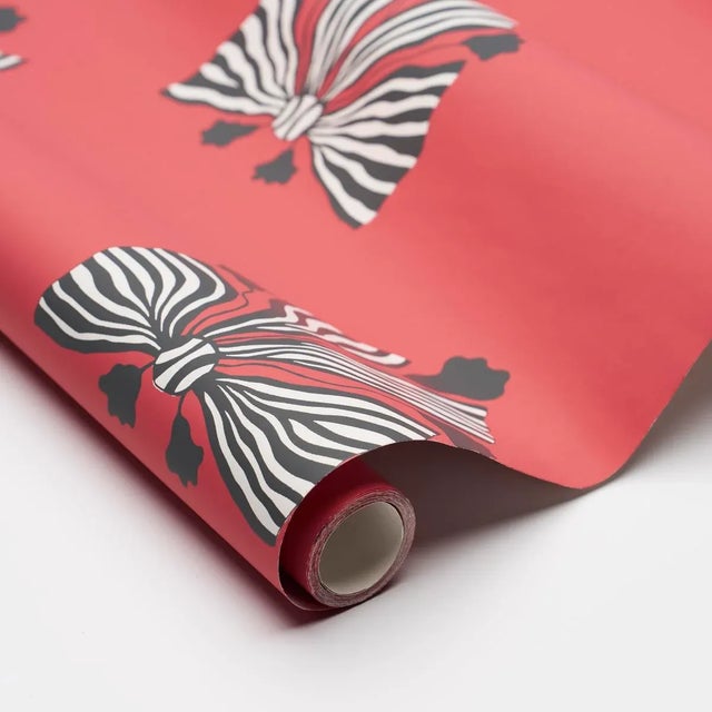 Schumacher Schumacher x Marian Mcevoy Bow-Wow-Wow Wallpaper In Red For Sale - Image 4 of 6