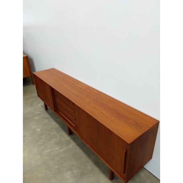 Vintage Mid Century Modern Teak Credenza For Sale - Image 9 of 10