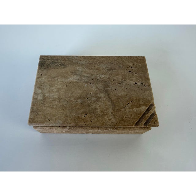 Beige 1980s Vintage Italian Travertine Jewelry Box in the Style of Fratelli Mannelli For Sale - Image 8 of 11