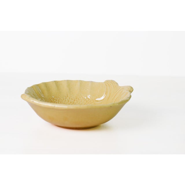 1950s Mid-Century Modern Aegitna Vallauris French Pottery Fish Bowl in Yellow Glaze For Sale - Image 13 of 15