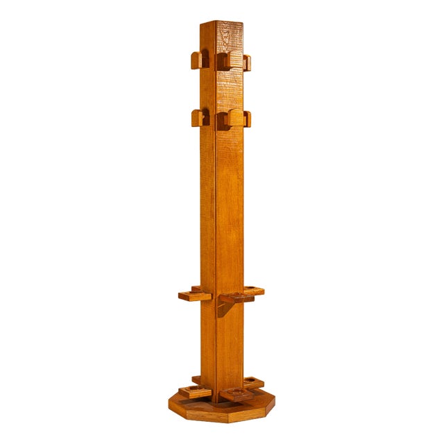 Coat Rack in Oak by Giuseppe Rivadossi, Italy, 1970s For Sale