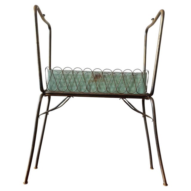 Mid-Century Modern French Perforated Metal Planter by Mathieu Matégot, 1956 For Sale - Image 3 of 16