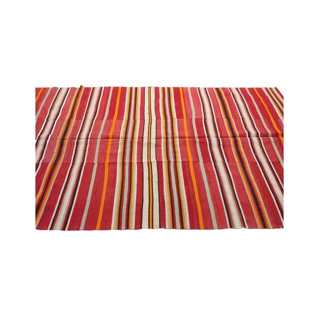 1970s Striped Vintage Turkish Kilim Rug - 5`1" X 8`0" For Sale - Image 5 of 6
