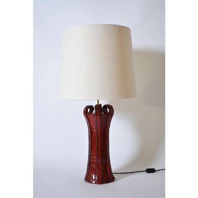 Kasaï Henry Red Ceramic Lamp from Barracuda Interiors For Sale - Image 6 of 6